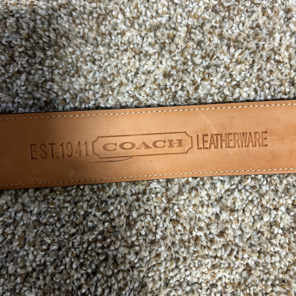 Men’s brown leather embossed Coach Belt